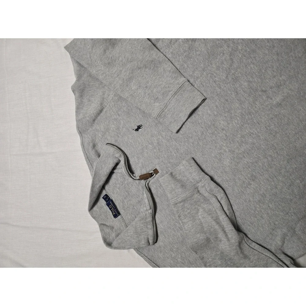 Polo Ralph Lauren‎ Sweater Mens Extra Large Gray Quarter Zip Pullover Pony Logo
